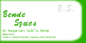 bende szucs business card